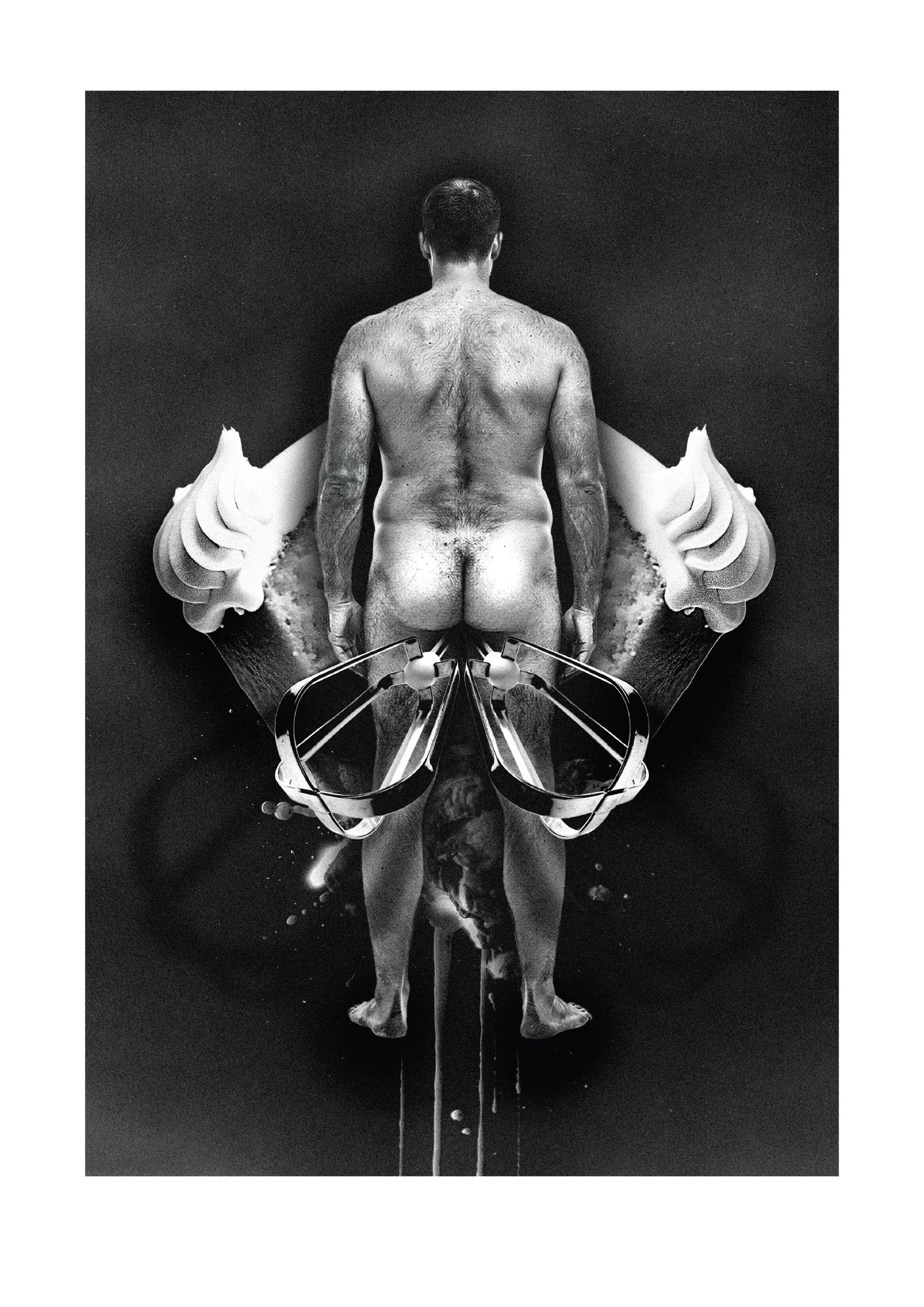 Cake Dreams, 2026 (greyscale digital print)